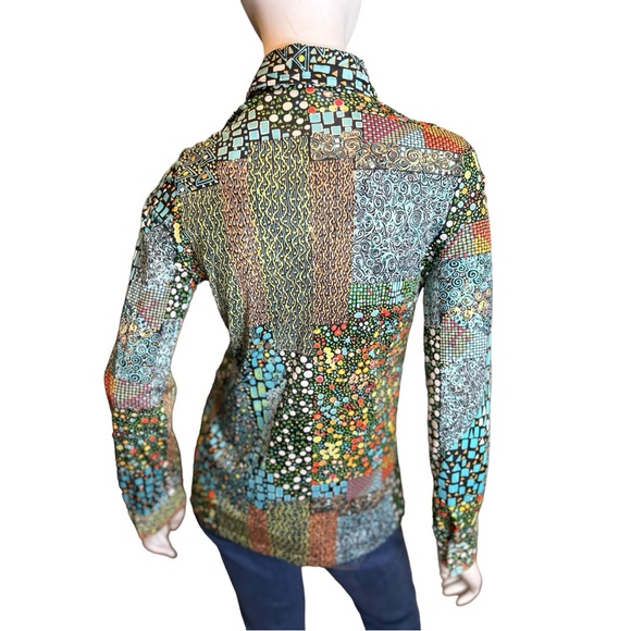 Vintage SKYR 70s Dagger Collar Blouse Size Medium - Picture 8 of 16